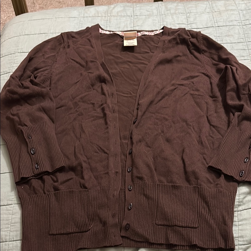 Brown Cardigan Sweater